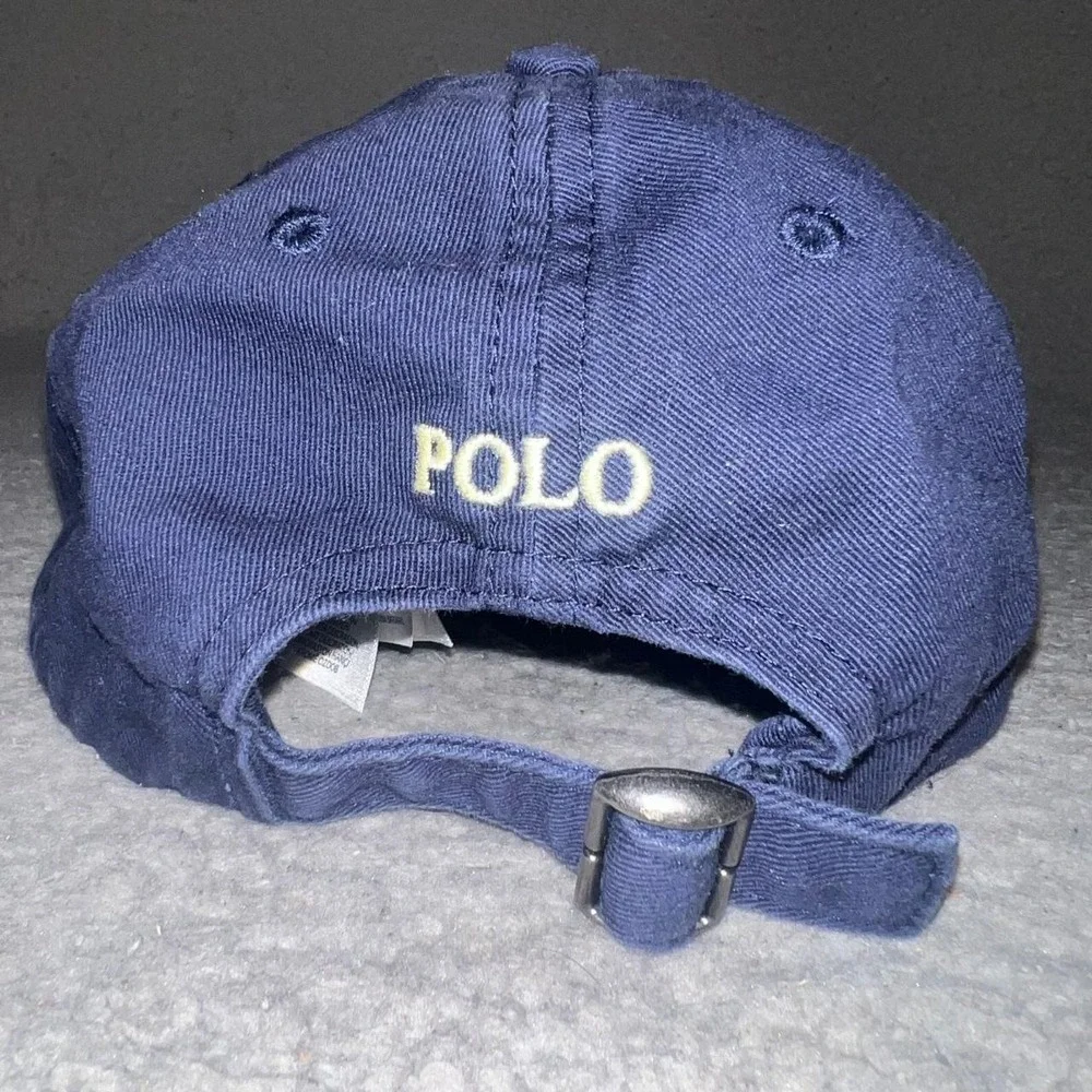 Polo Ralph Lauren Baseball Cap One Size 2T-4T Navy Blue White Pony Strapback Hat